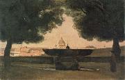 camille corot Fountain of the French Academy Spain oil painting artist